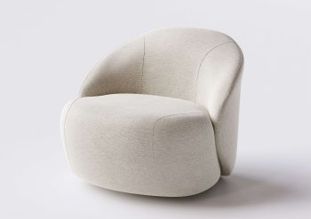 Poltrona Giratória Zoe em Linho