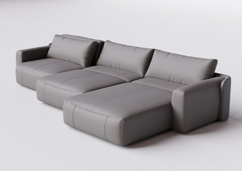 Sofá Empíreo em Couro 3.94 - 3 Mod de 120 cm